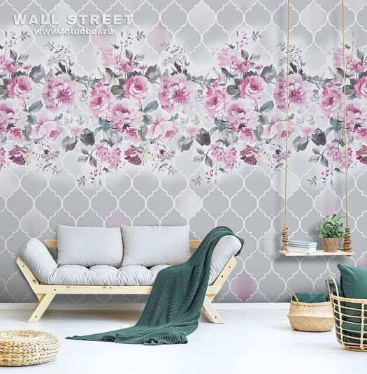 Фотообои в интерьере артикул Floreale 43, ЦВЕТОЧНЫЙ / FLOREALE, Wall street